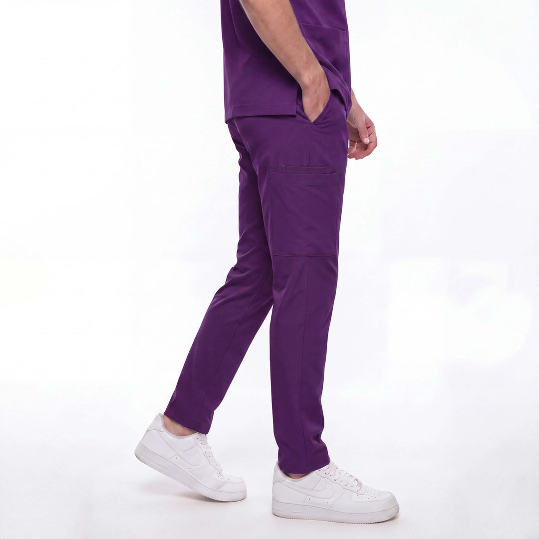 Likralı Zipper Seri Erkek Mor Üniforma Alt
