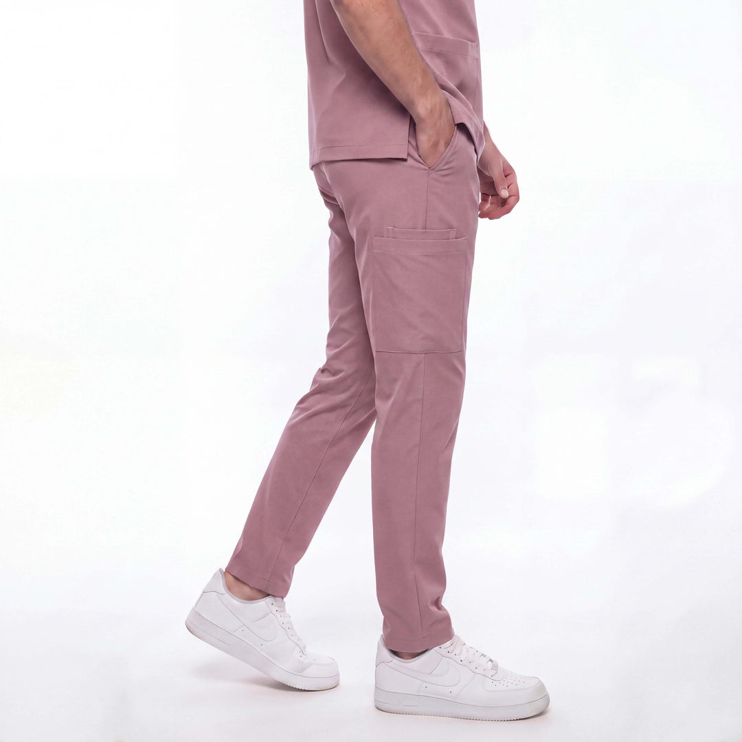 Likralı Zipper Seri Erkek Açık Mürdüm Üniforma Alt
