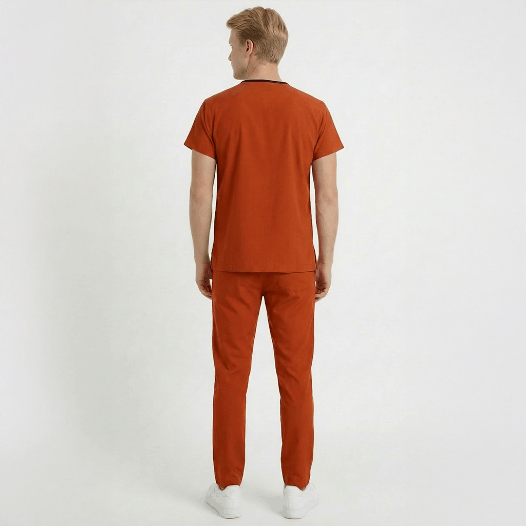 Likralı Klasik Seri Erkek Kiremit Üniforma Takımı