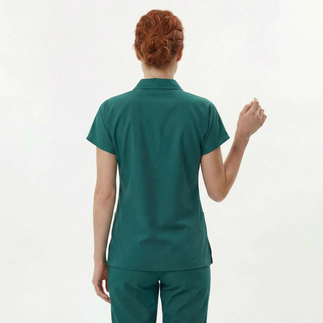 Likralı Zipper Seri Kadın Cerrahi Yeşili Üniforma Takımı