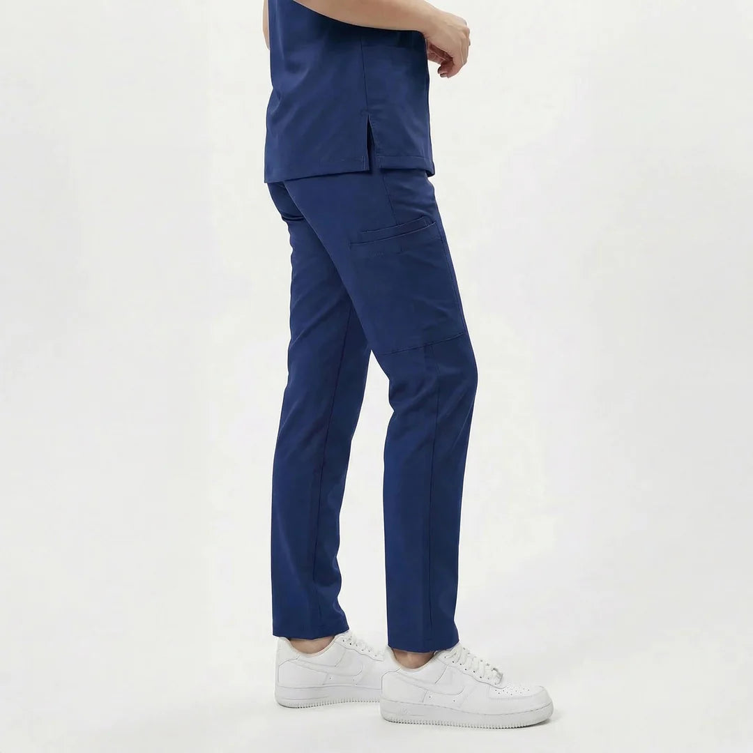 Likralı Zipper Seri Kadın Havacı Mavi Üniforma Alt
