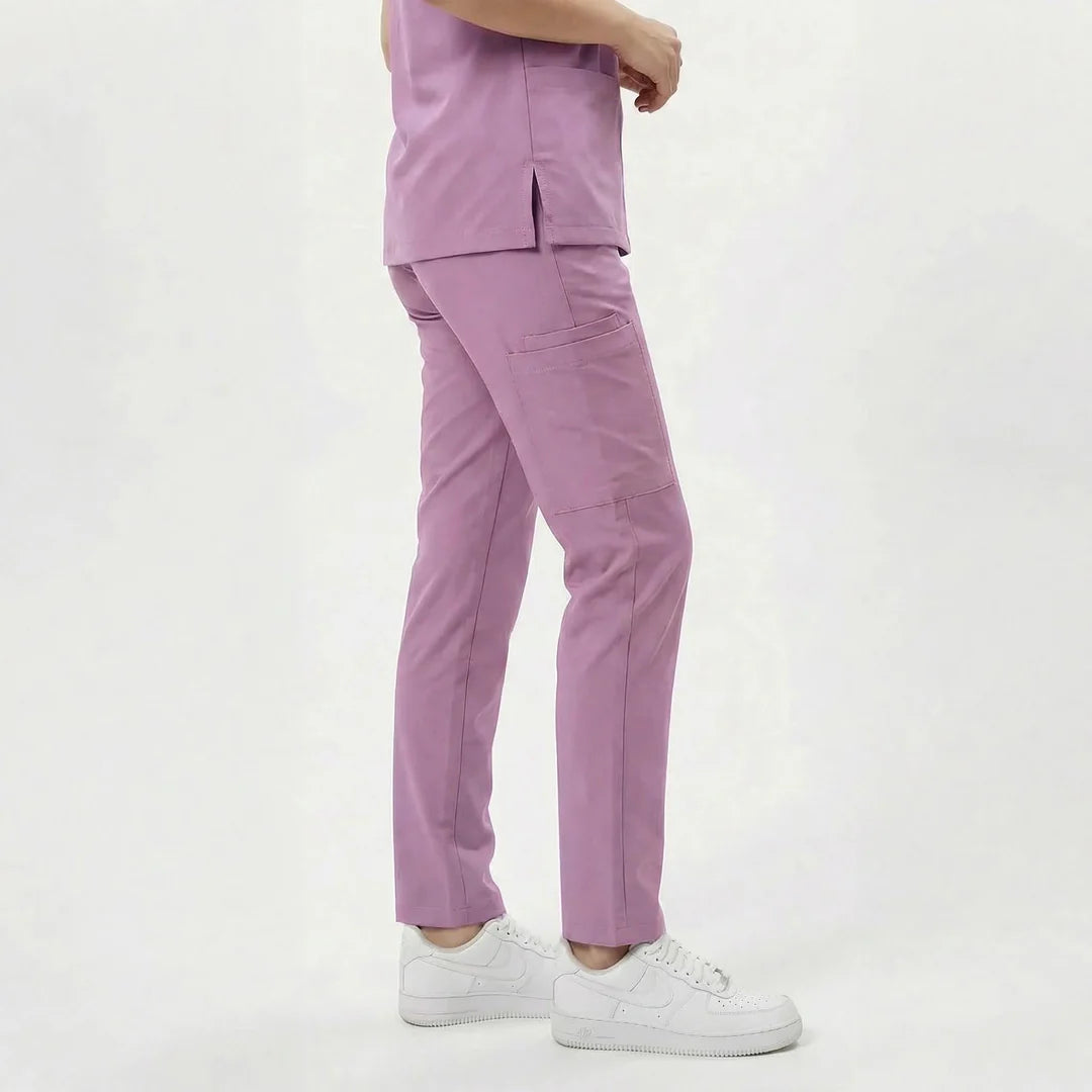 Likralı Zipper Seri Kadın Aqua Pembe Üniforma Alt