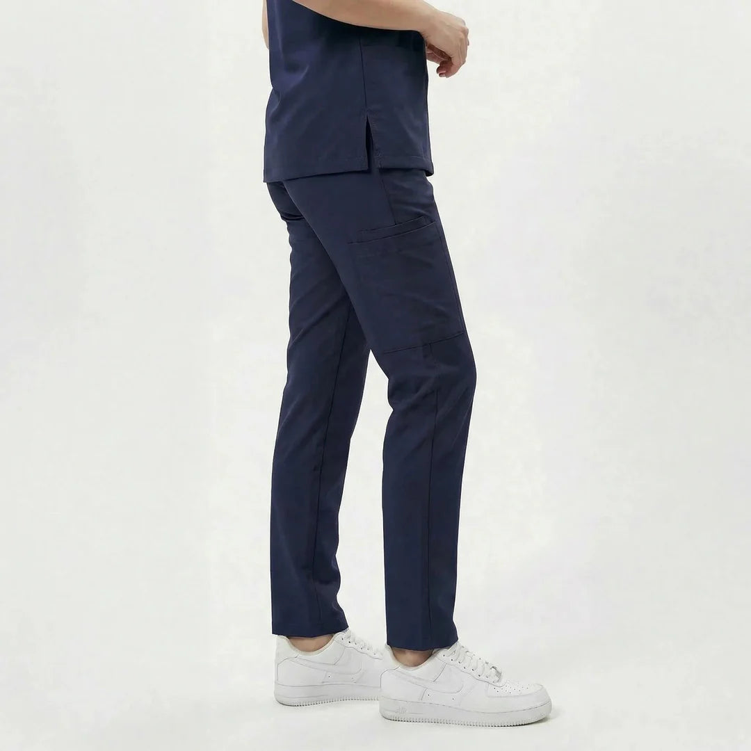 Likralı Zipper Seri Kadın Lacıvert Üniforma Alt