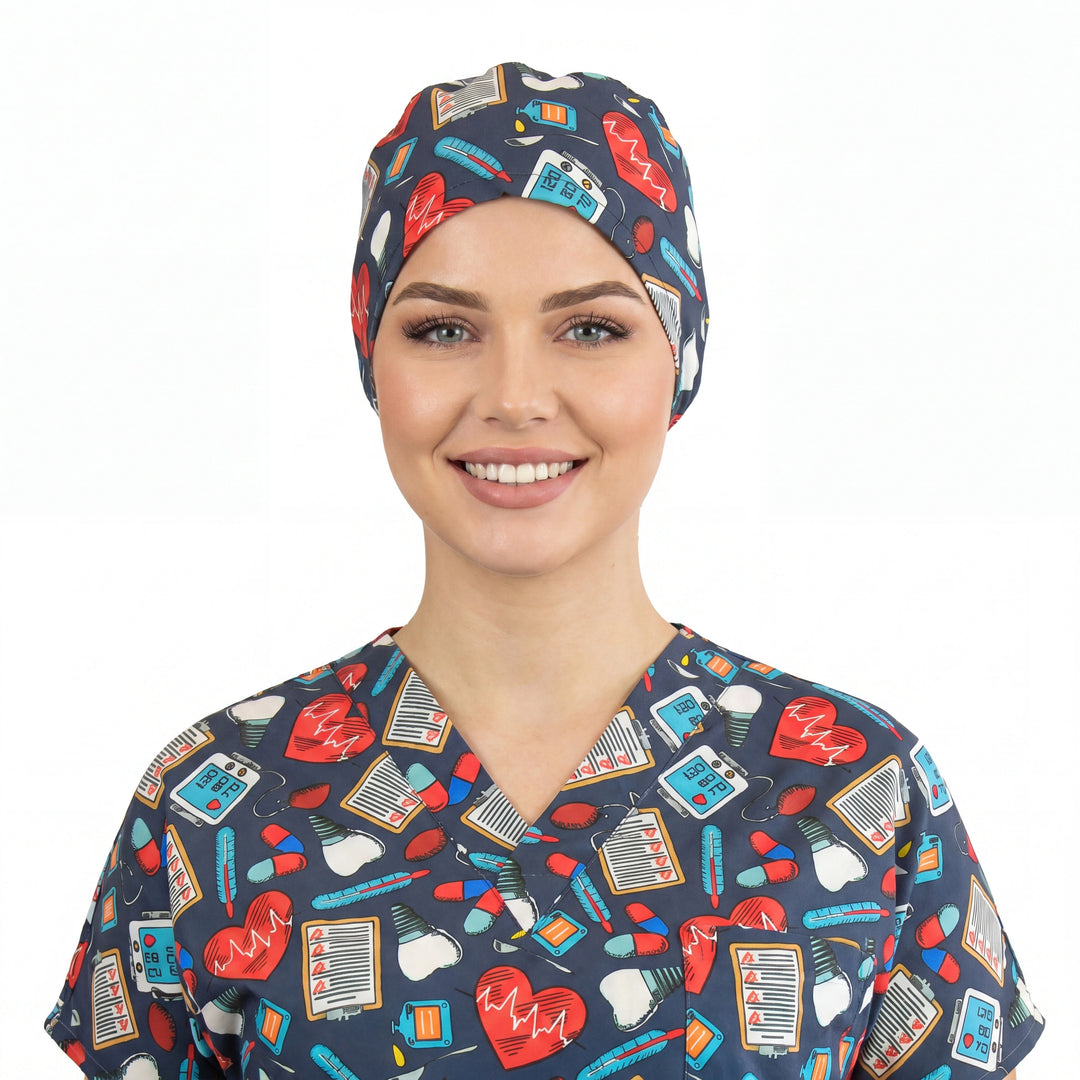 İmplant Desenli Doktor Hemşire Bonesi - Unisex