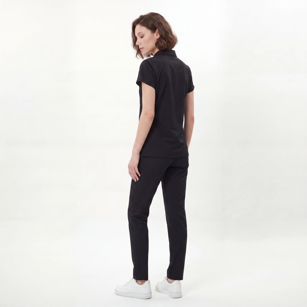 Premium Likralı Zipper Seri Kadın Siyah Üniforma Takımı