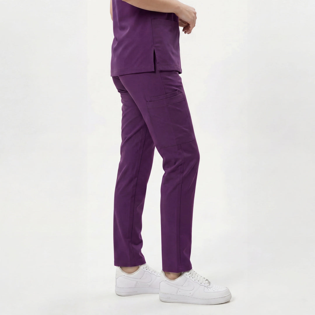 Premium Likralı Zipper Seri Kadın Mor Üniforma Alt