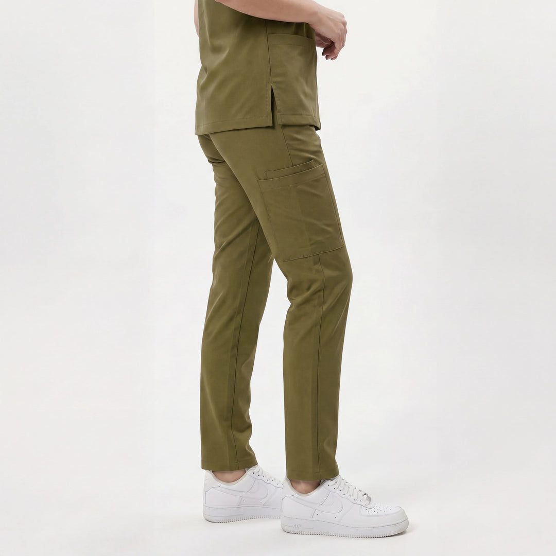 Premium Likralı Zipper Seri Kadın Haki Üniforma Takımı