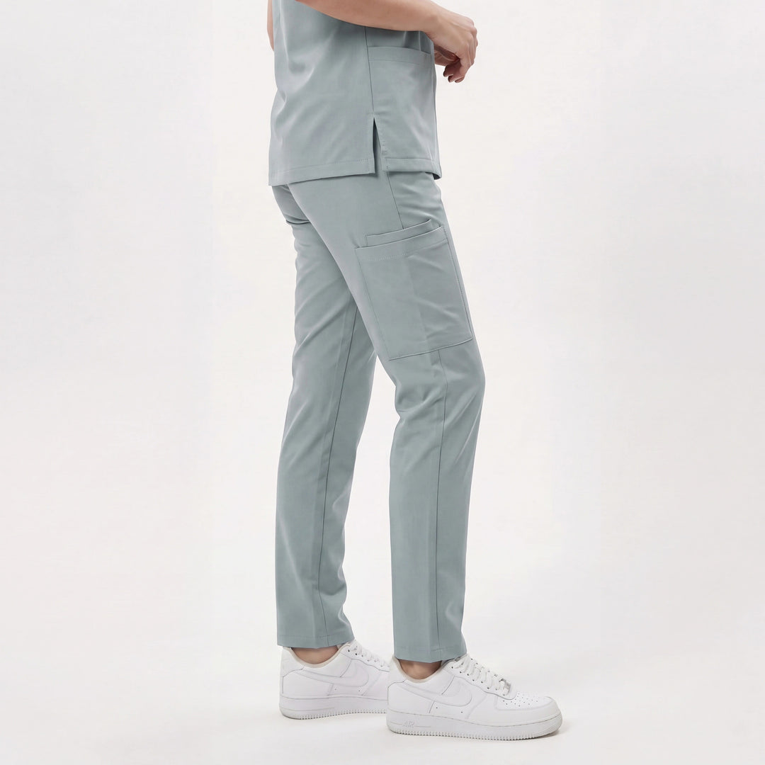 Premium Likralı Zipper Seri Kadın Buz Mavisi Üniforma Takımı
