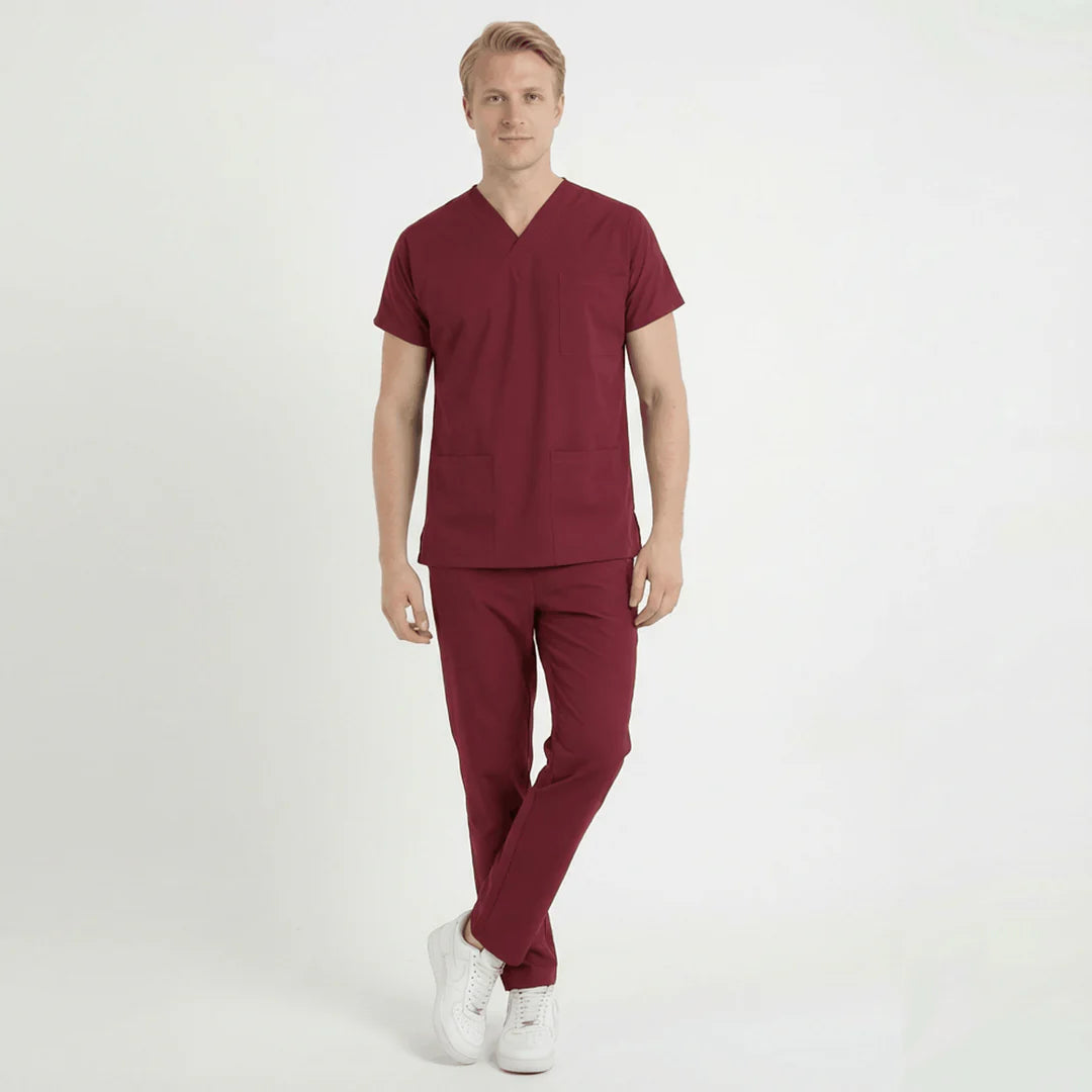 Terycoton Klasik Seri Erkek Bordo Üniforma Alt