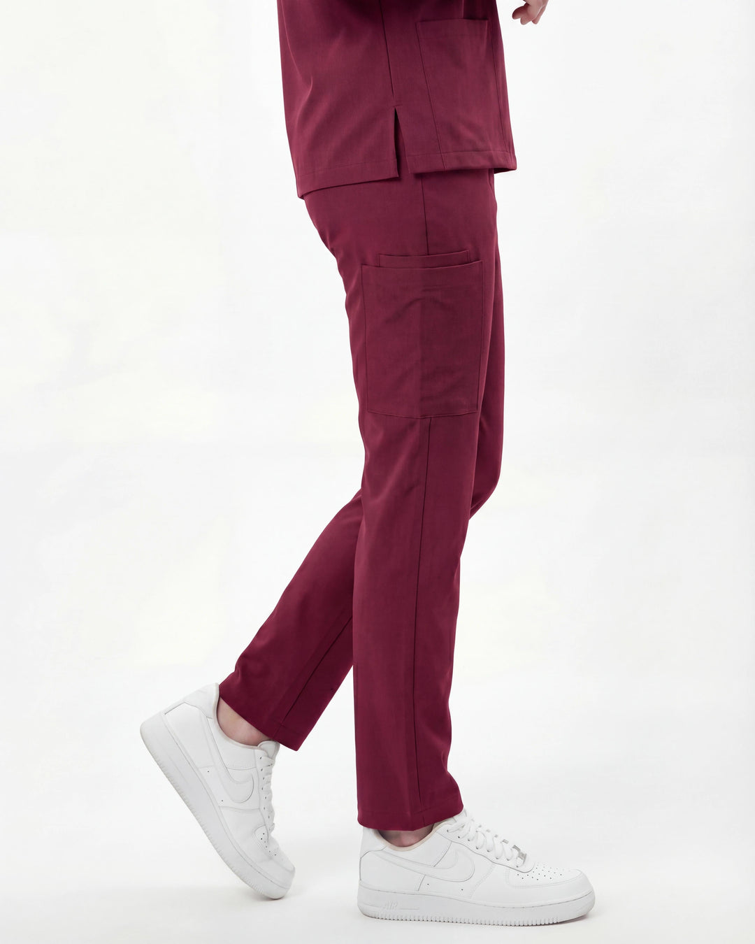 Premium Likralı Zipper Seri Erkek Bordo Üniforma Takımı