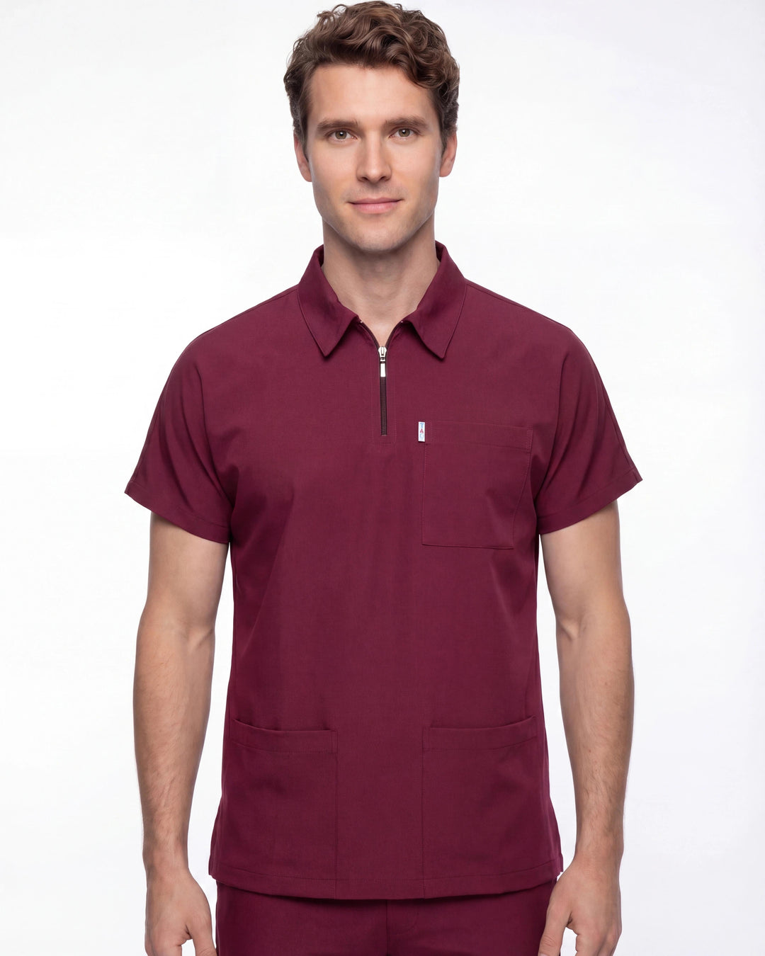 Premium Likralı Zipper Seri Erkek Bordo Üniforma Takımı