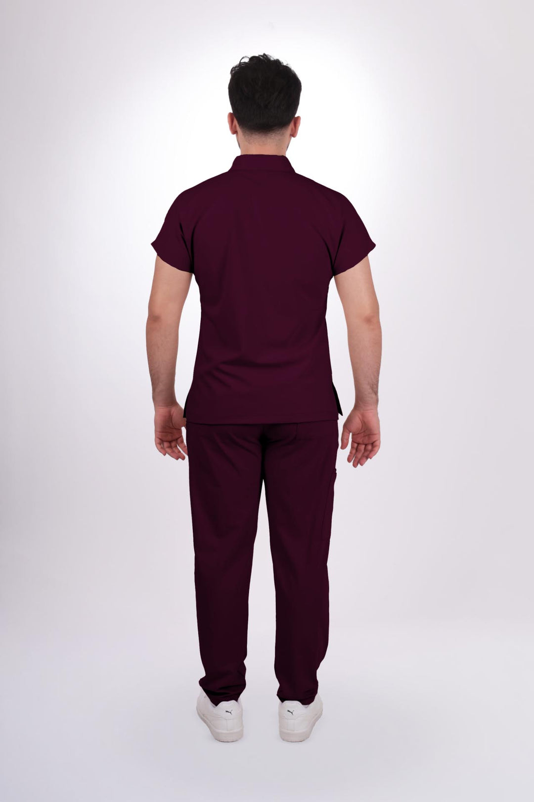 Likralı Zipper Seri Erkek Mürdüm Üniforma Takımı