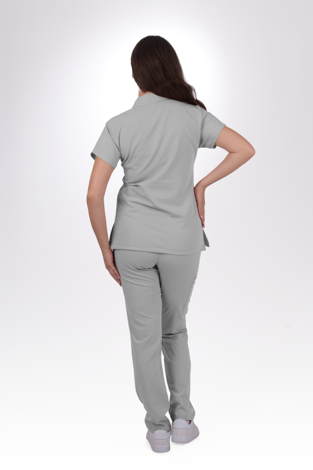 Premium Likralı Zipper Seri Kadın Bulut Mavisi Üniforma Takımı