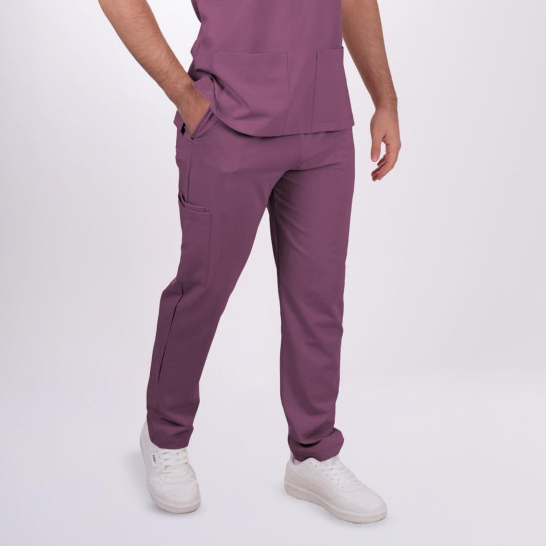 Likralı Zipper Seri Erkek Açık Mürdüm Üniforma Alt