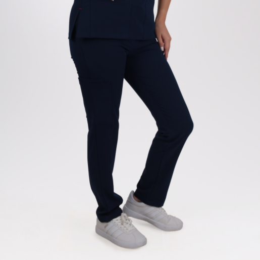 Premium Likralı Zipper Seri Kadın Lacıvert Üniforma Alt
